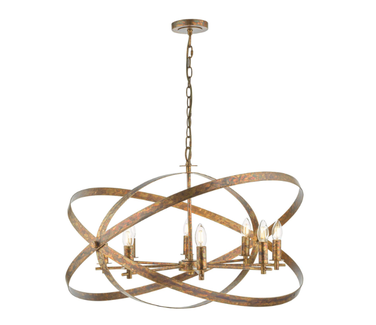 Dar Nitya 8 Light Pendant NIt0864 Mottled Copper