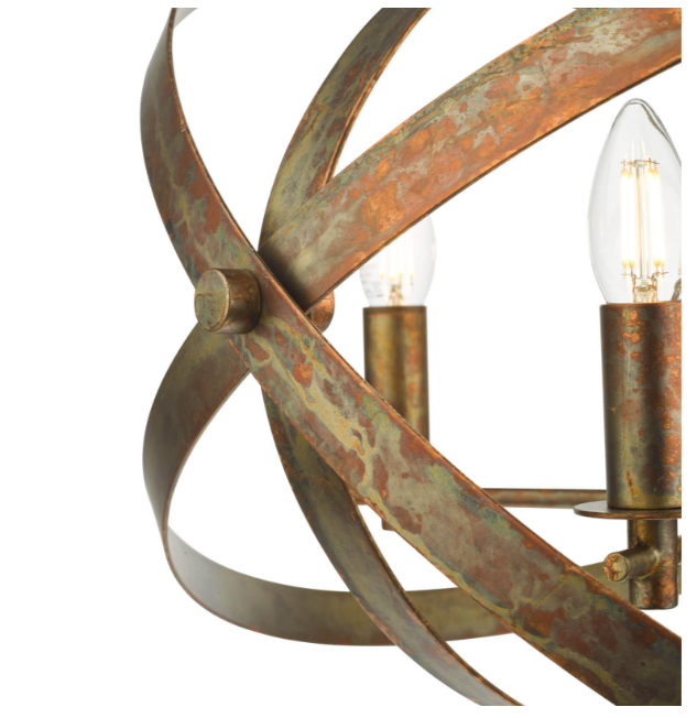 Dar Nitya 5 Light Pendant NIT0564 Motted Copper