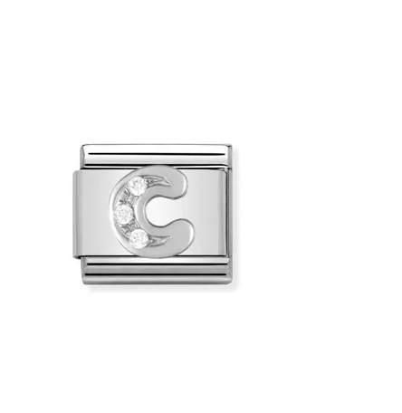 Nomination Silver CZ Initial C Charm