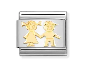 Nomination Composable Link Gold Sister and Brother Charm