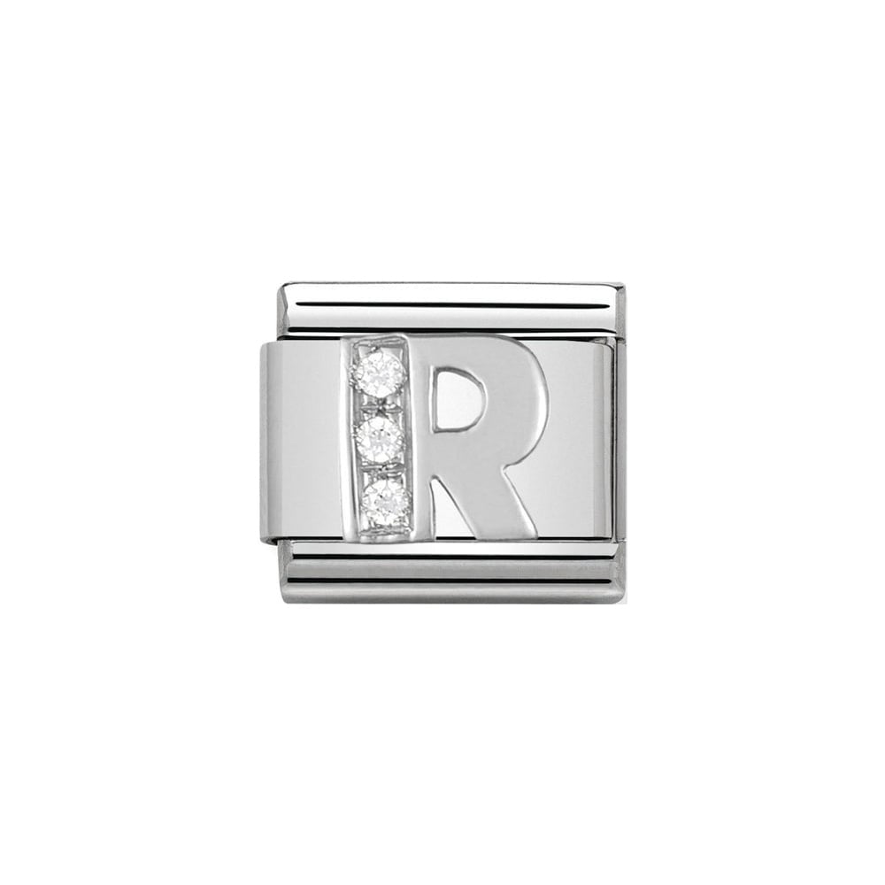 Nomination Silver CZ Initial R Charm
