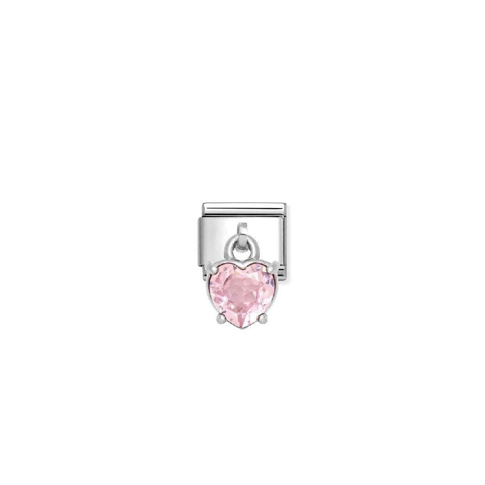 Nomination Silver Pink Heart CZ Dangle Charm