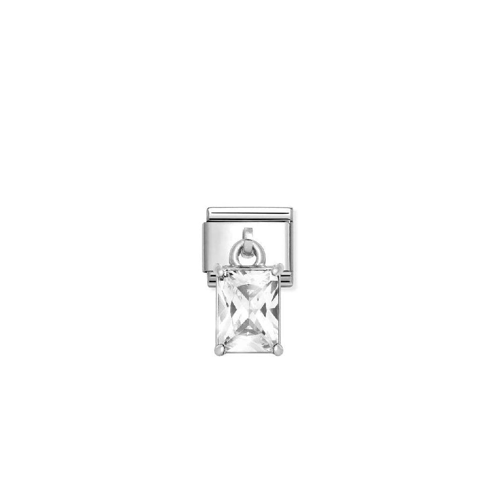 Nomination Silver Baguette CZ Dangle Charm