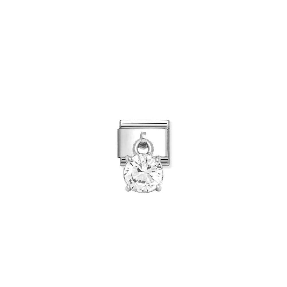 Nomination Silver Round CZ Dangle Charm