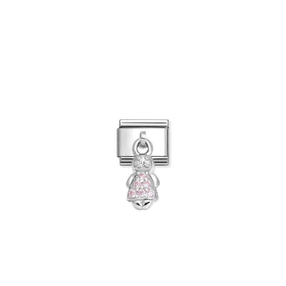 Nomination Silver Pink Girl Dangle Charm