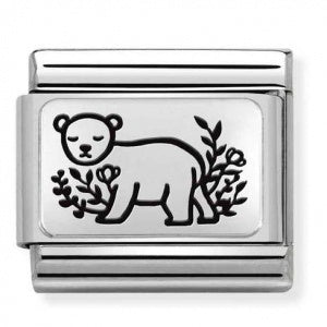 Nomination Composable Bear with Flowers Charm