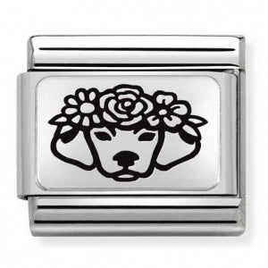 Nomination Composable Dog with Flowers Charm