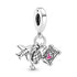 Pandora Summer Plane, Globe and Suitcase Dangle Charm 799435C01