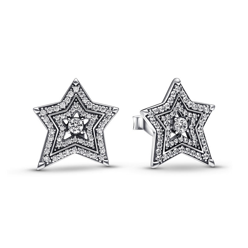 Pandora Celestial Asymmetric Star Stud Earrings 292415C01