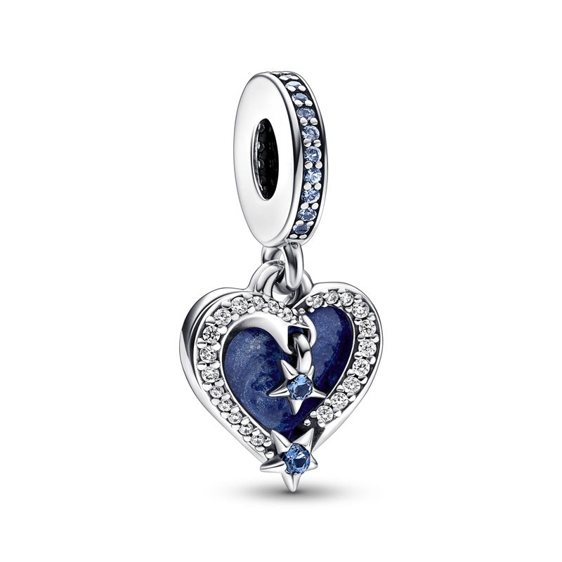 Pandora Celestial Shooting Star Heart Double Dangle Charm 792356C01