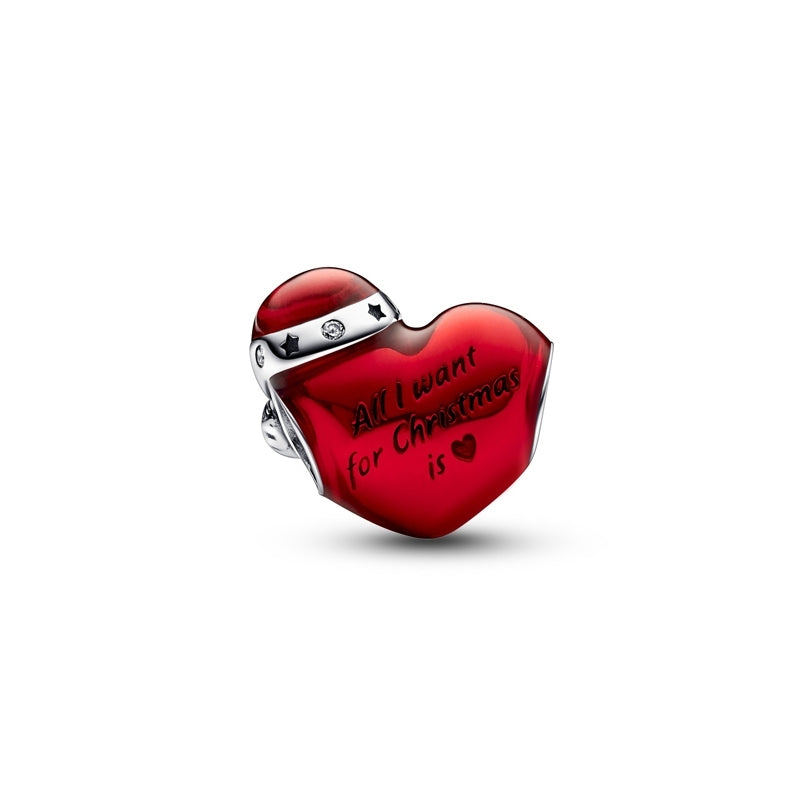 Pandora Metallic Red Christmas Heart Charm