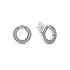 Pandora logo sterling silver reversible stud earrings with clear cubic zirconia 299486C01