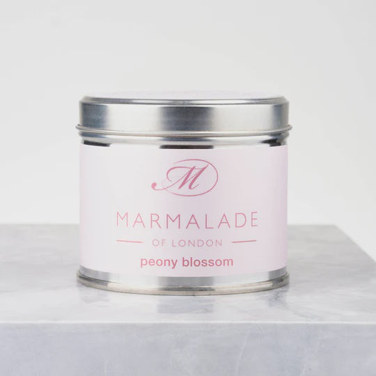 Peony Blossom Medium Tin Candle By Marmalade of London