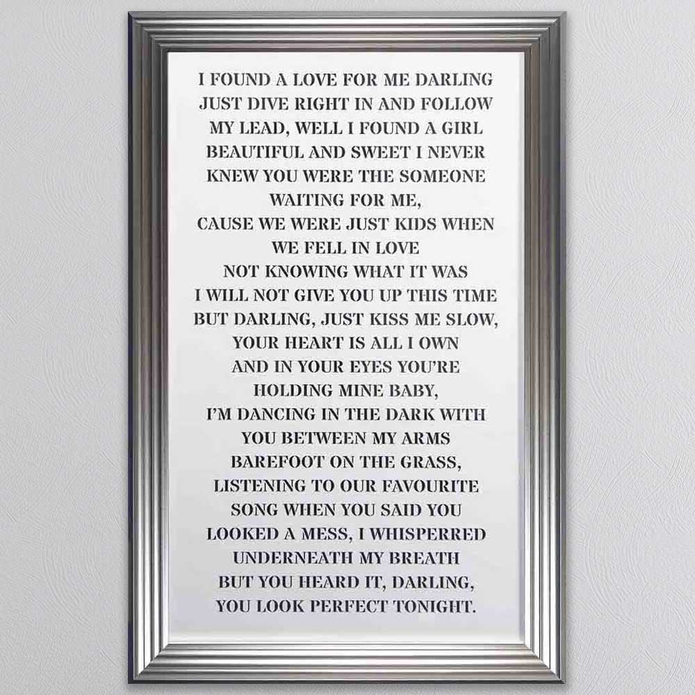 Ed Sheeran Perfect Script Lyrics Picture