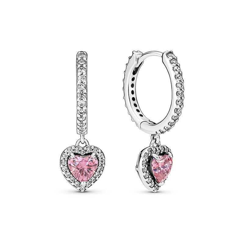 Pandora Sparkling Halo Heart Hoop Earrings 291445C01