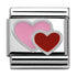 Nomination Silver Pink And Red Hearts Charm
