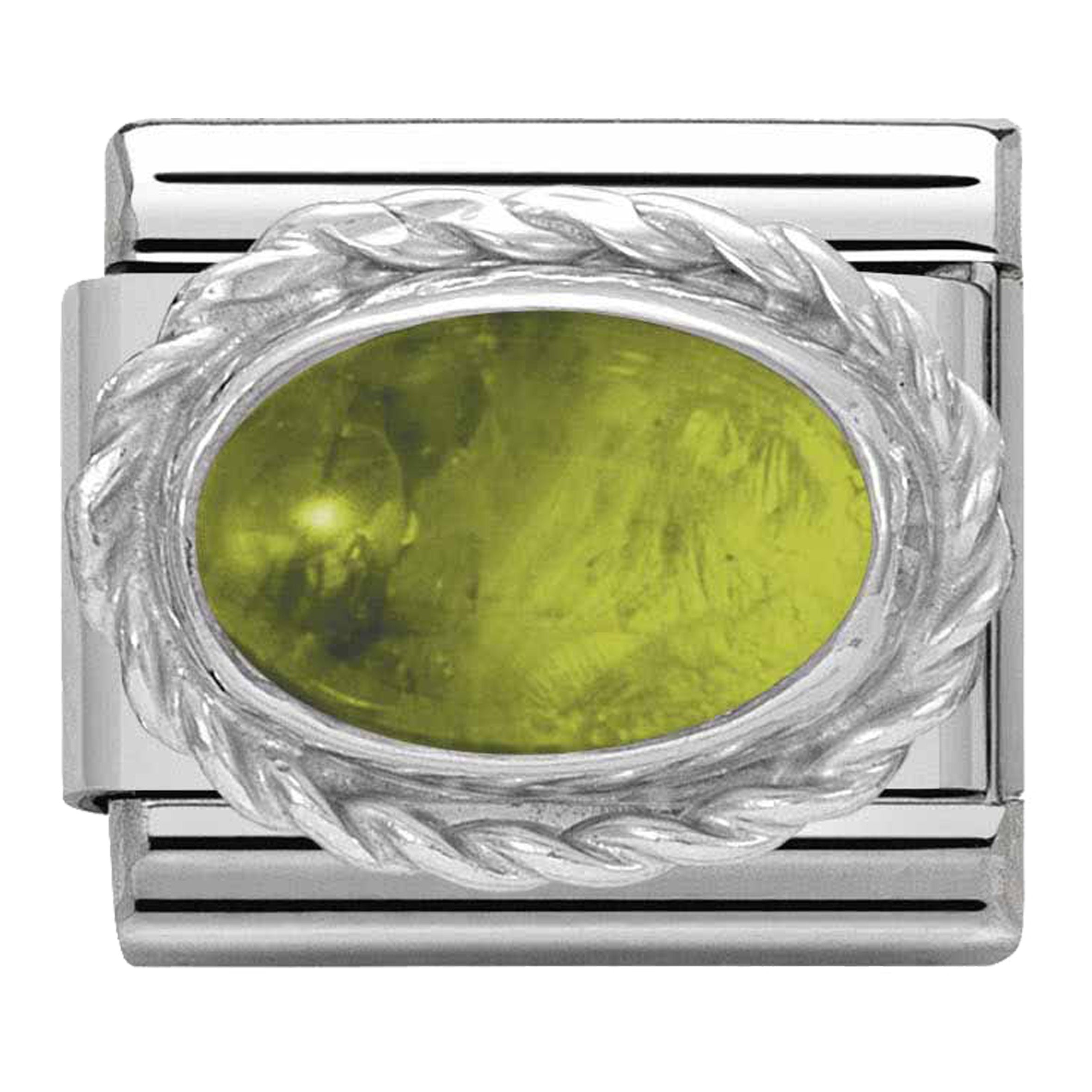 Nomination Classic Silvershine Ornate Settings Peridot Charm