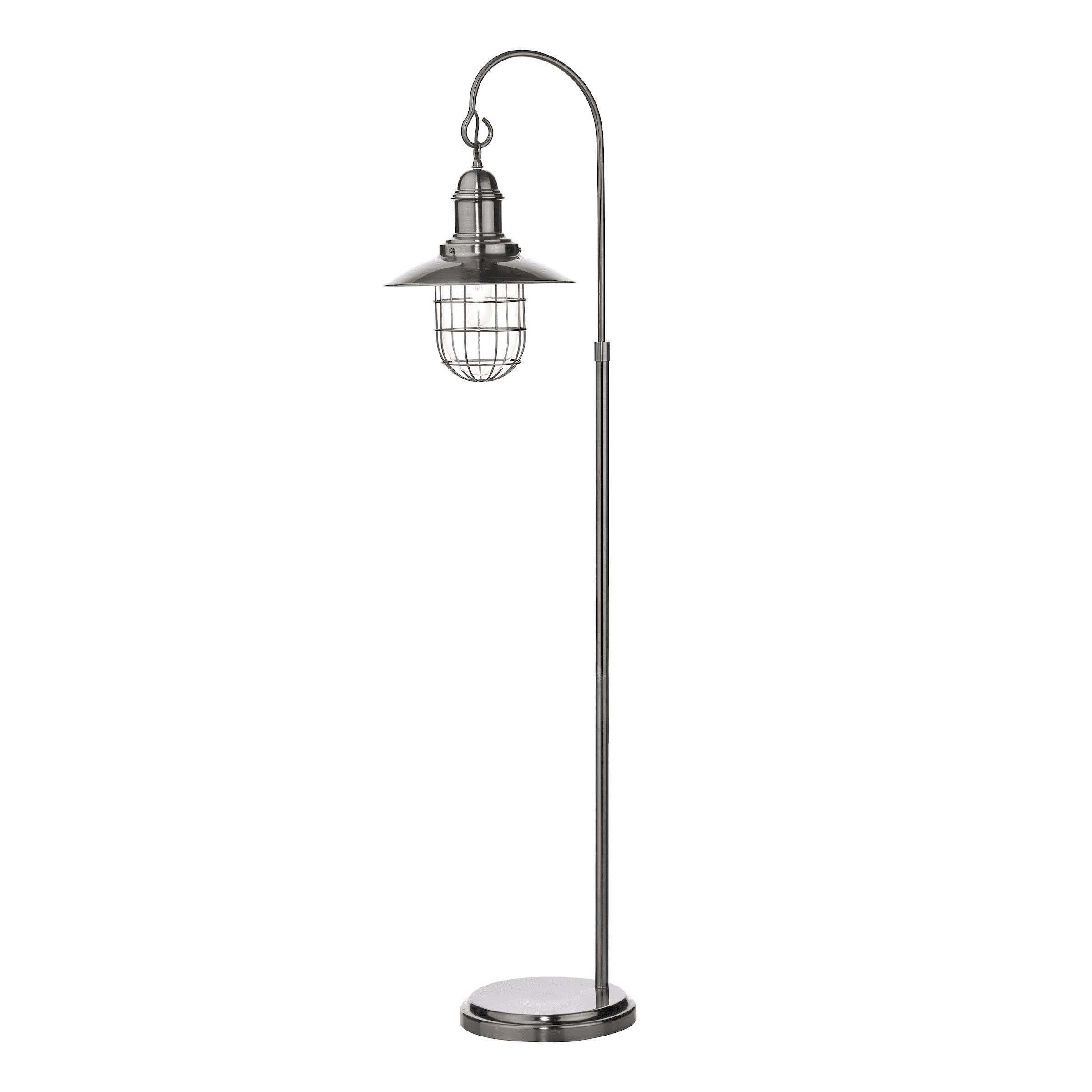 Lantern Floor Lamp - Antique Chrome
