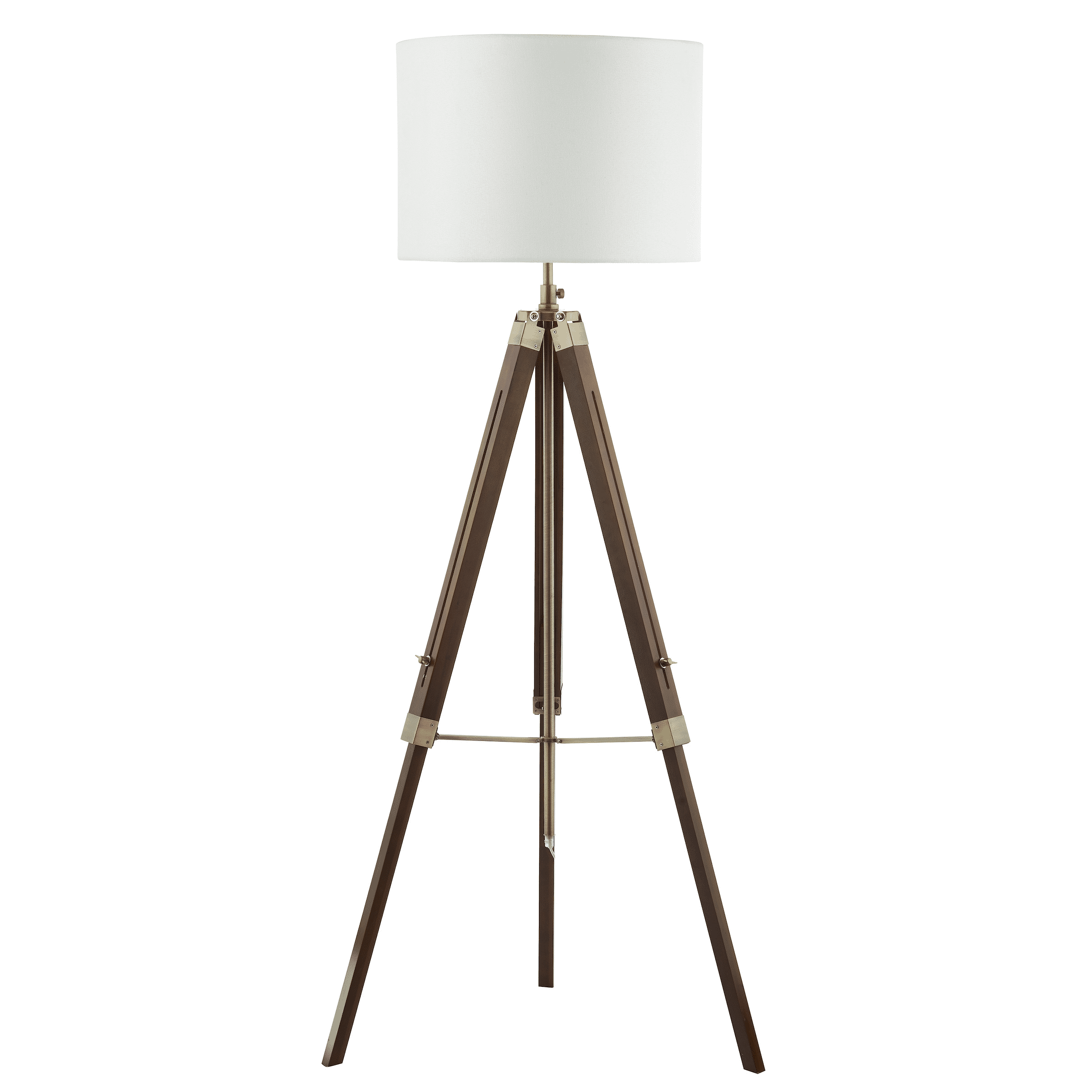 Tripod Floor Lamp With Shade - Dark Wood