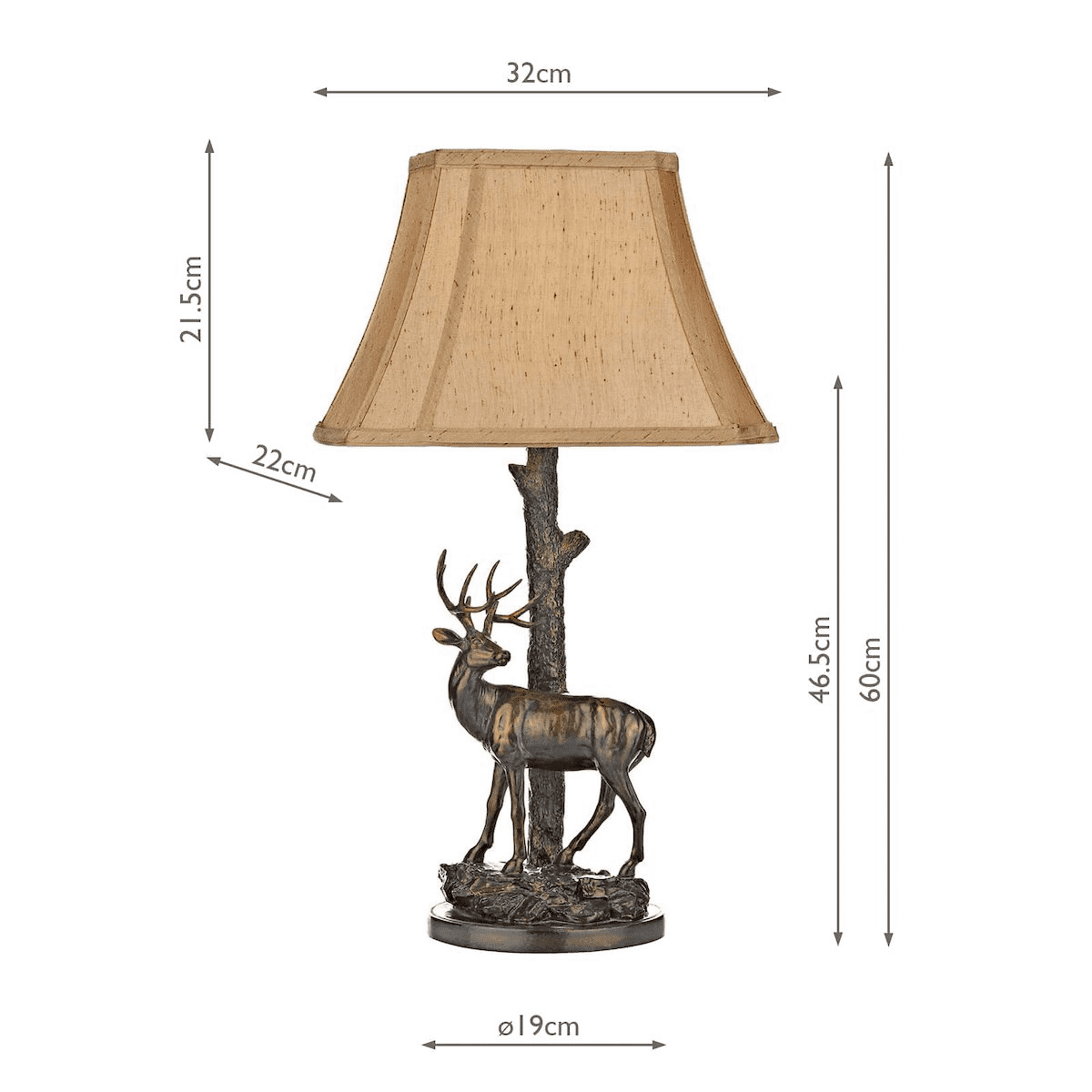 Stag Table Lamp With Shade
