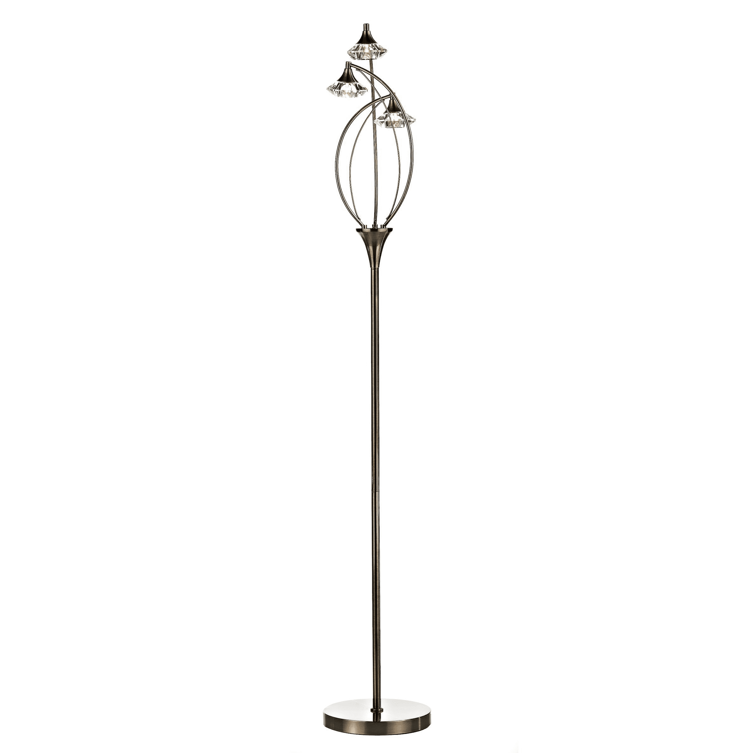 3 Light Floor Lamp - Antique Brass