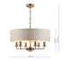 Laura Ashley Sorrento Antique Brass 6 Light Armed LA3621353-Q  Fitting Ceiling Light with Ivory Shade