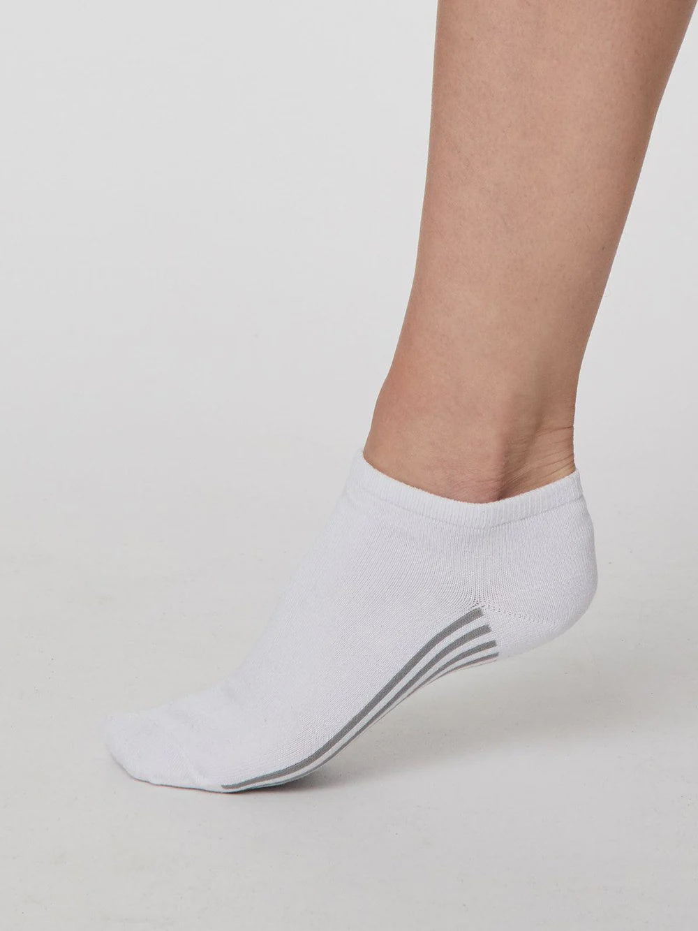 Thought Solid Jane Bamboo Trainer Socks White 4-7