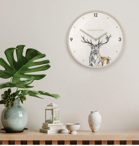 Thomas Kent 12'' Wild Stag Wall Clock