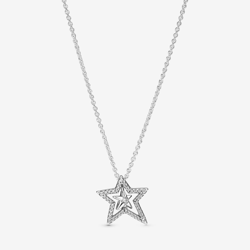 Pandora Pave Asymmetric Star Collier Necklace 390020C01-45