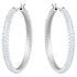 Swarovski Stone Rhodium Hoop Earrings