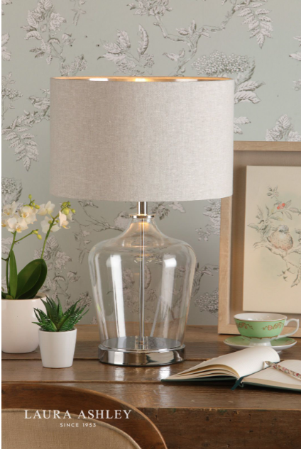 Laura Ashley Ockley Touch lamp LA3756233-Q Polished  And Glass With Shade