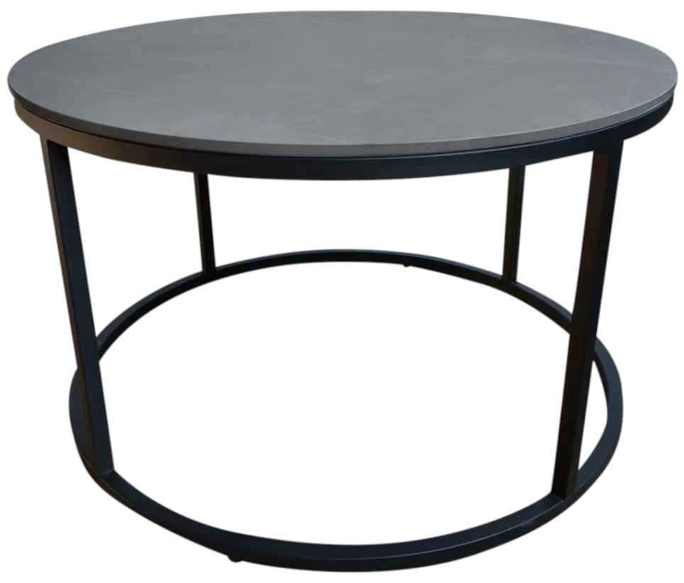 Capri Grey Sintered Stone Large Round Coffee Table