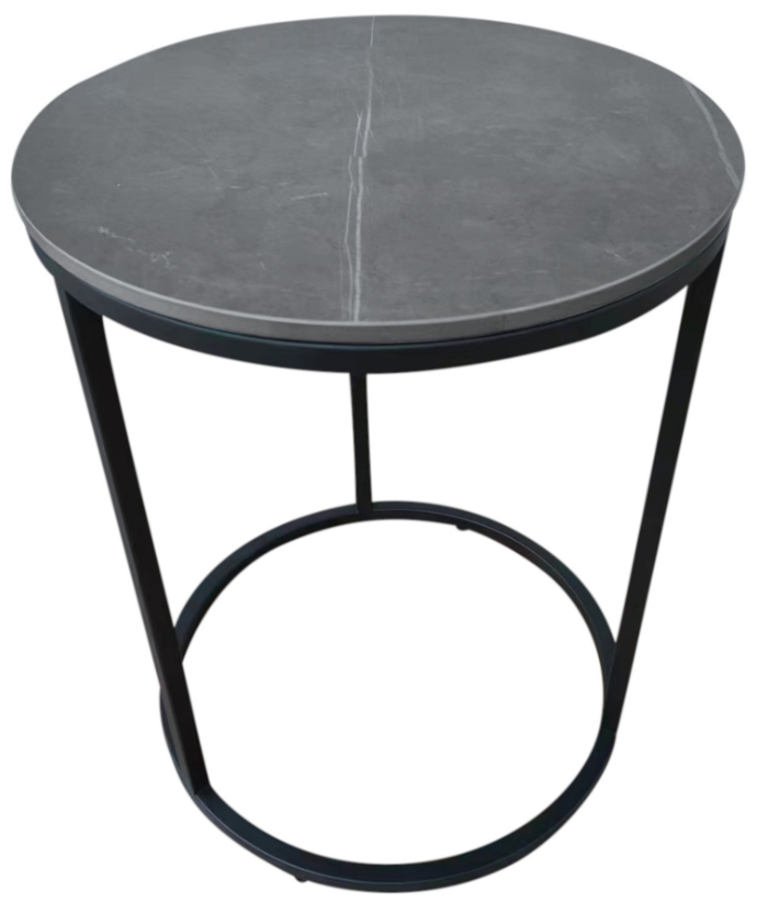 Capri Round Grey Sintered Stone Lamp Table